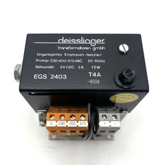 Deisslinger EGS 2403 Transformator 230/400/415V → 24V DC 3A Trafo T9/249