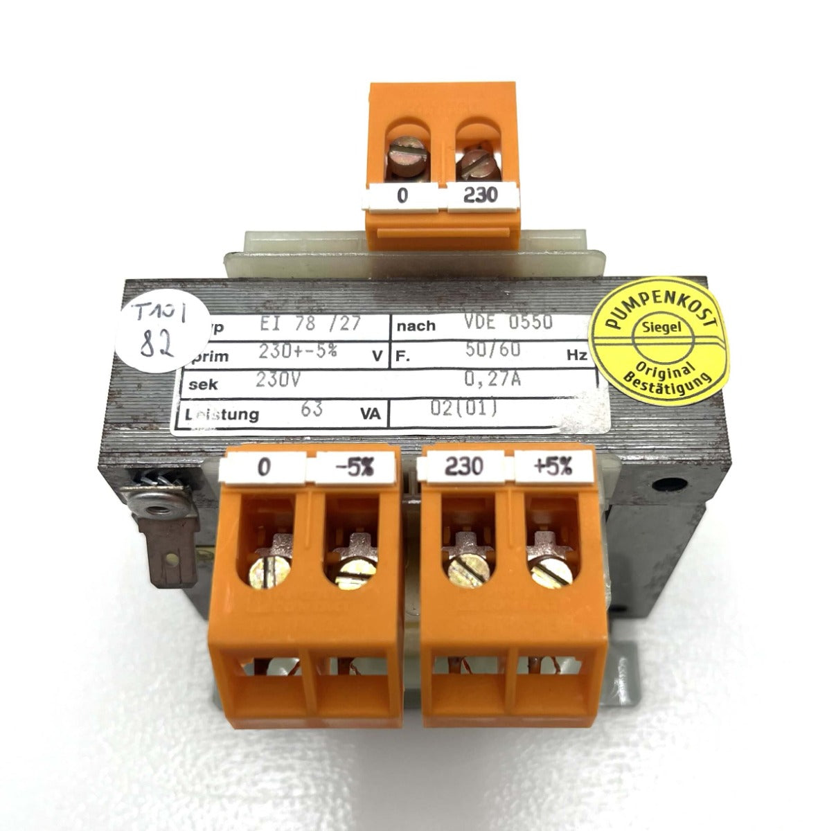Isoltra Typ EI 78/27 Transformator Steuertrafo 230V - 230V 63VA Trafo T10/82