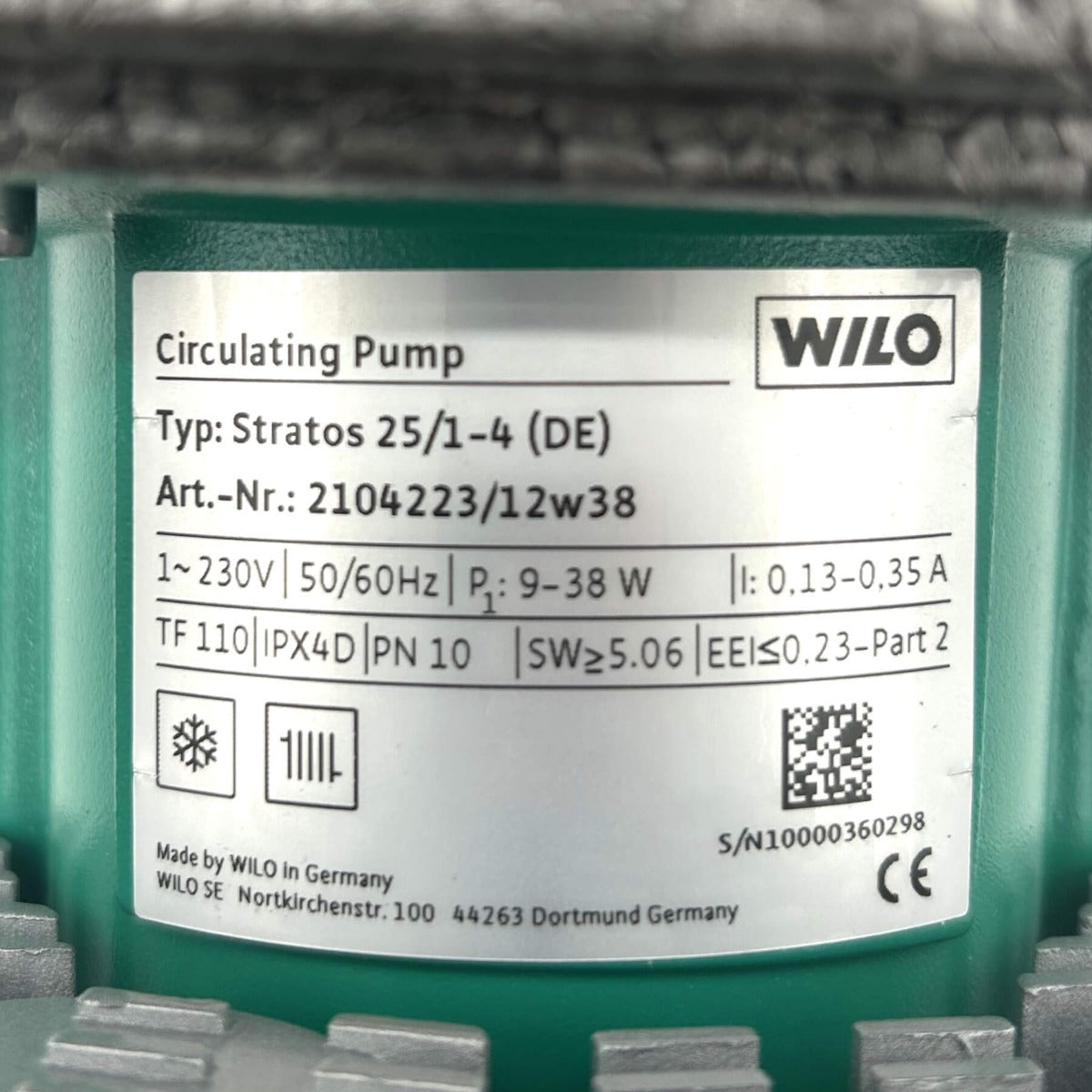 Wilo Stratos 25/1-4 Energiespar-Heizungspumpe 1x230V, 180mm Hocheffizienzpumpe P17/15