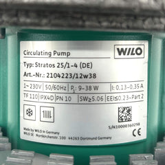 Wilo Stratos 25/1-4 Energiespar-Heizungspumpe 1x230V, 180mm Hocheffizienzpumpe P17/15