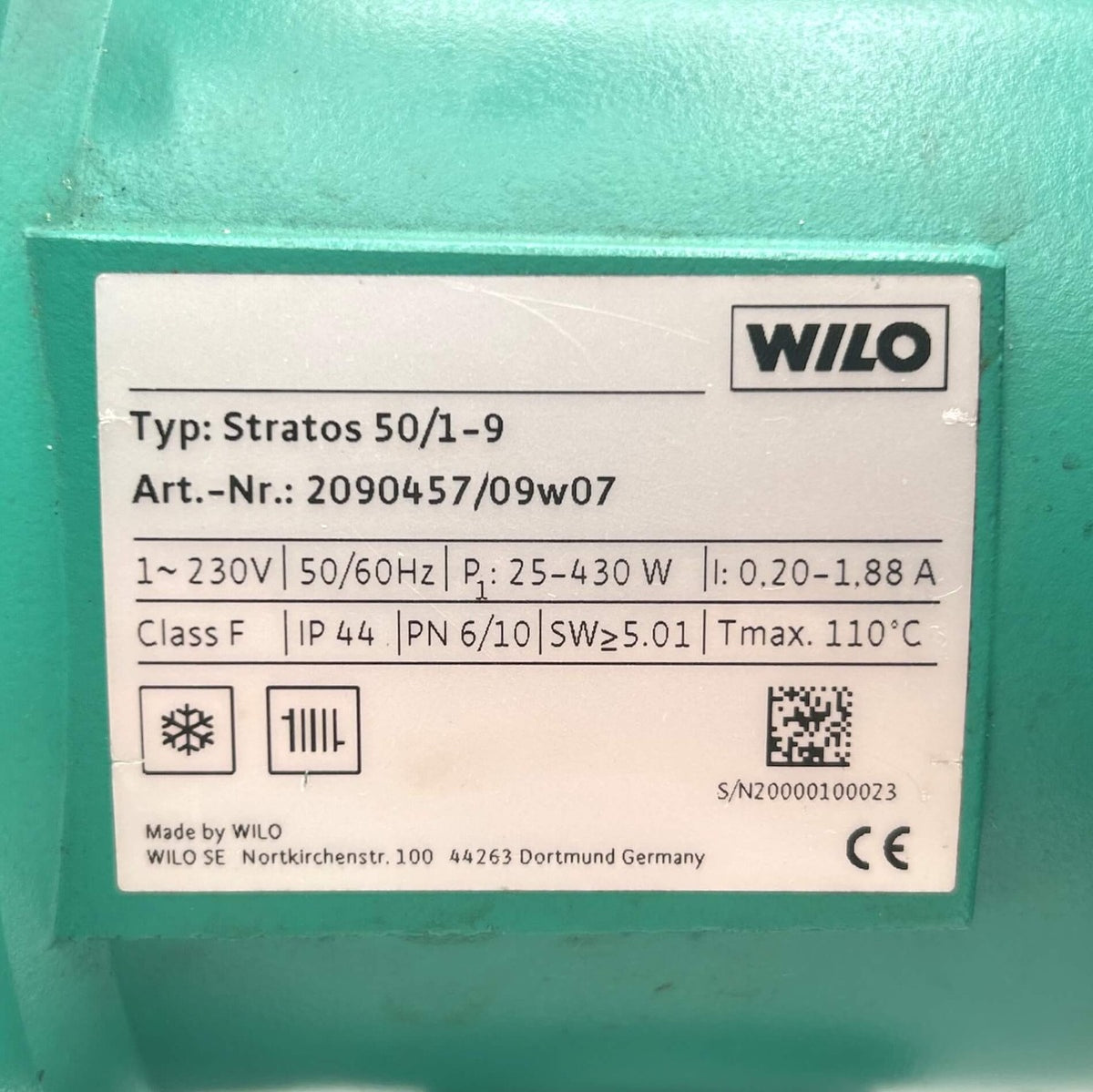 Wilo Stratos 50 / 1-9 Hocheffizienzpumpe 1x230V Heizungspumpe Umwälzpumpe P14/888