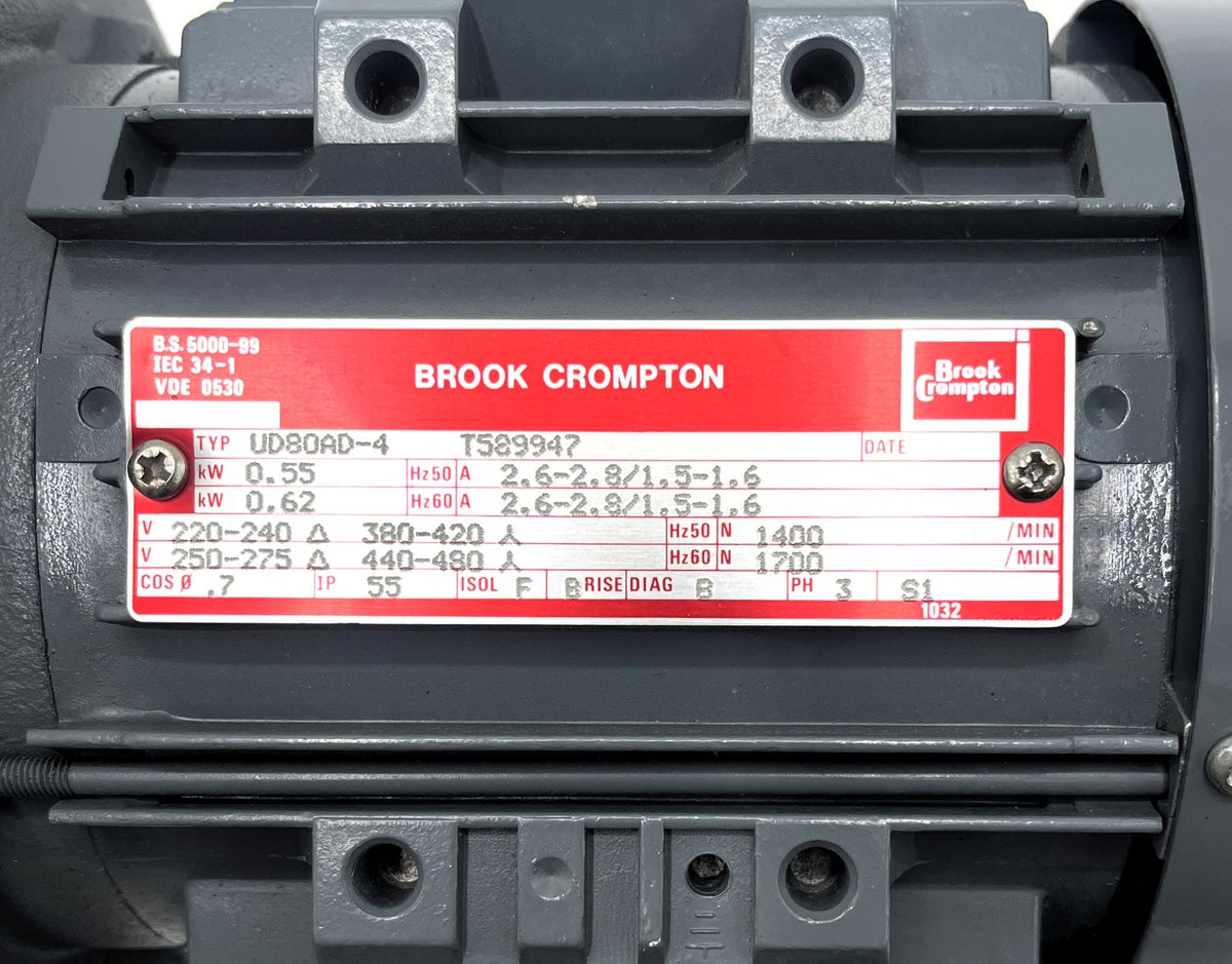 Flanschmotor Brook Crompton 3x400 V 0,55 kW  S11/002