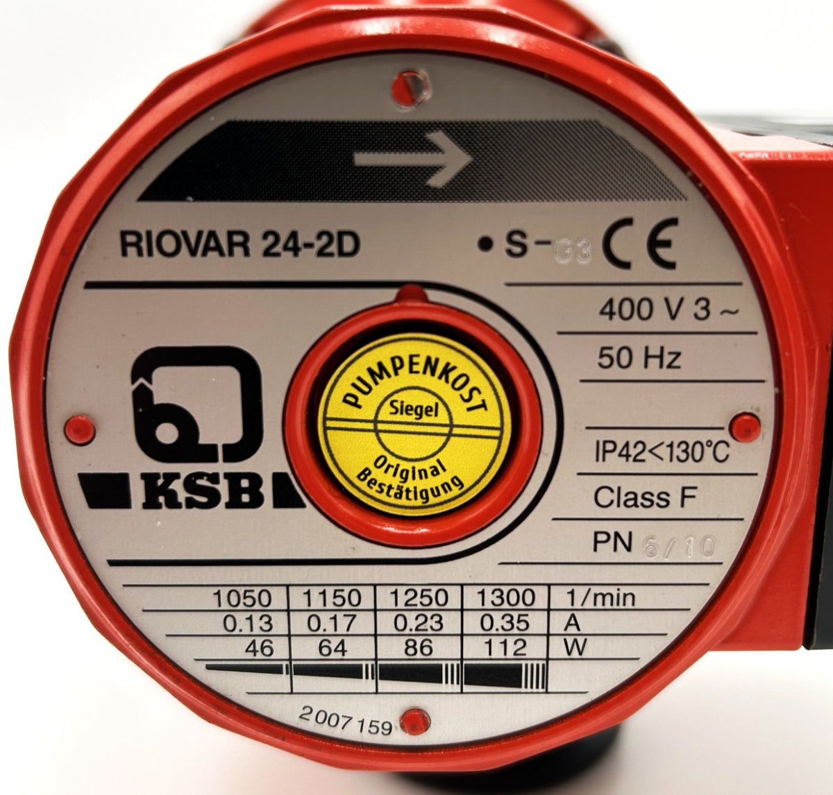 KSB Riovar 24-2 D  S-G3 Heizungspumpe 3x400V Umwälzpumpe 180mm P14/242