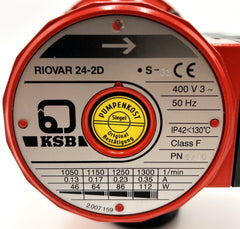 KSB Riovar 24-2 D  S-G3 Heizungspumpe 3x400V Umwälzpumpe 180mm P14/242