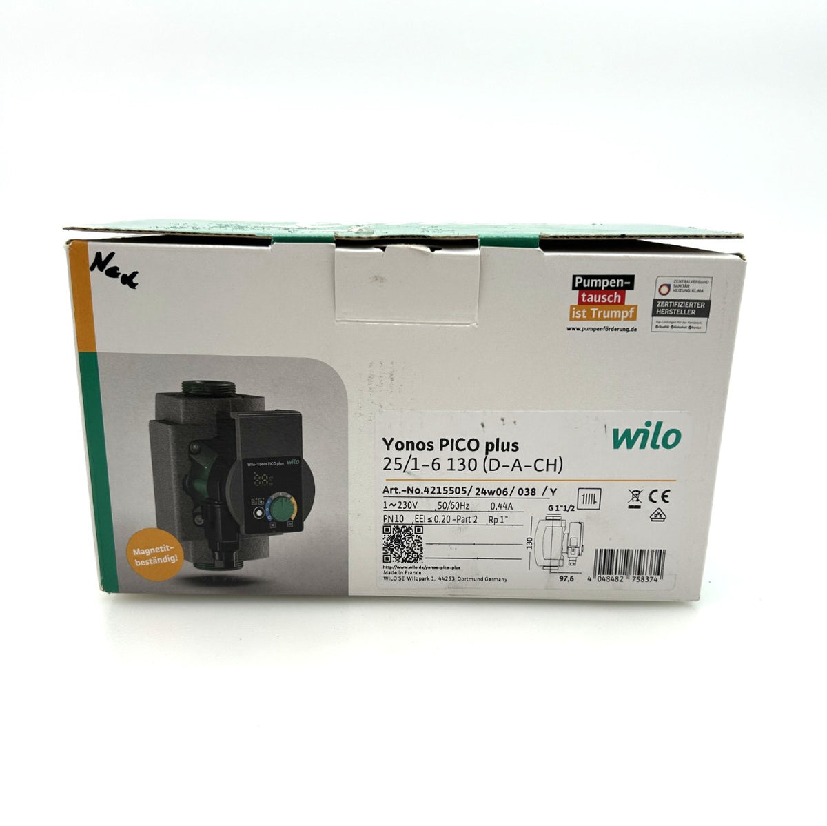 Wilo Yonos PICO Plus 25 / 1 - 6 130 Energiesparpumpe 1x230V Heizungspumpe P25/56