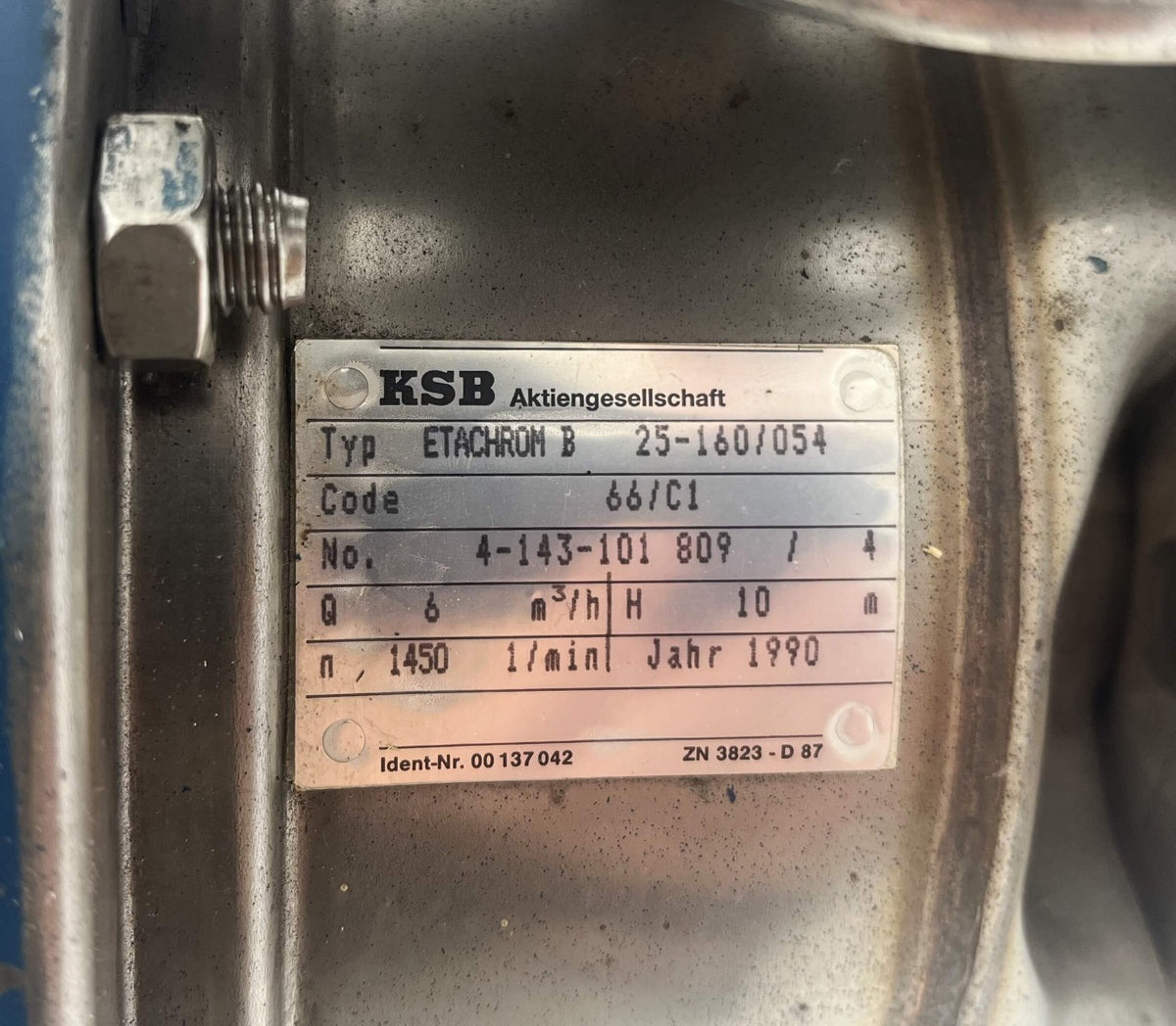 KSB  ETACROM B Typ 25 - 160 / 054 Kreiselpumpe 0,55kW  P10/36