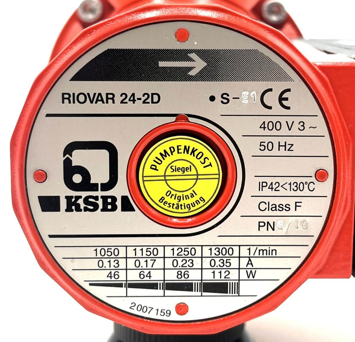 KSB Riovar 24-2 D S-E Heizungspumpe 3x400V Umwälzpumpe 180mm P14/240