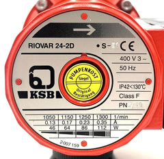 KSB Riovar 24-2 D S-E Heizungspumpe 3x400V Umwälzpumpe 180mm P14/240