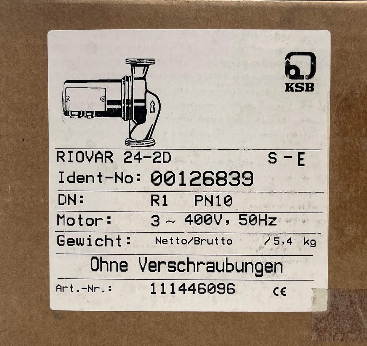 KSB Riovar 24-2 D S-E Heizungspumpe 3x400V Umwälzpumpe 180mm P14/240