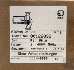 KSB Riovar 24-2 D S-E Heizungspumpe 3x400V Umwälzpumpe 180mm P14/240