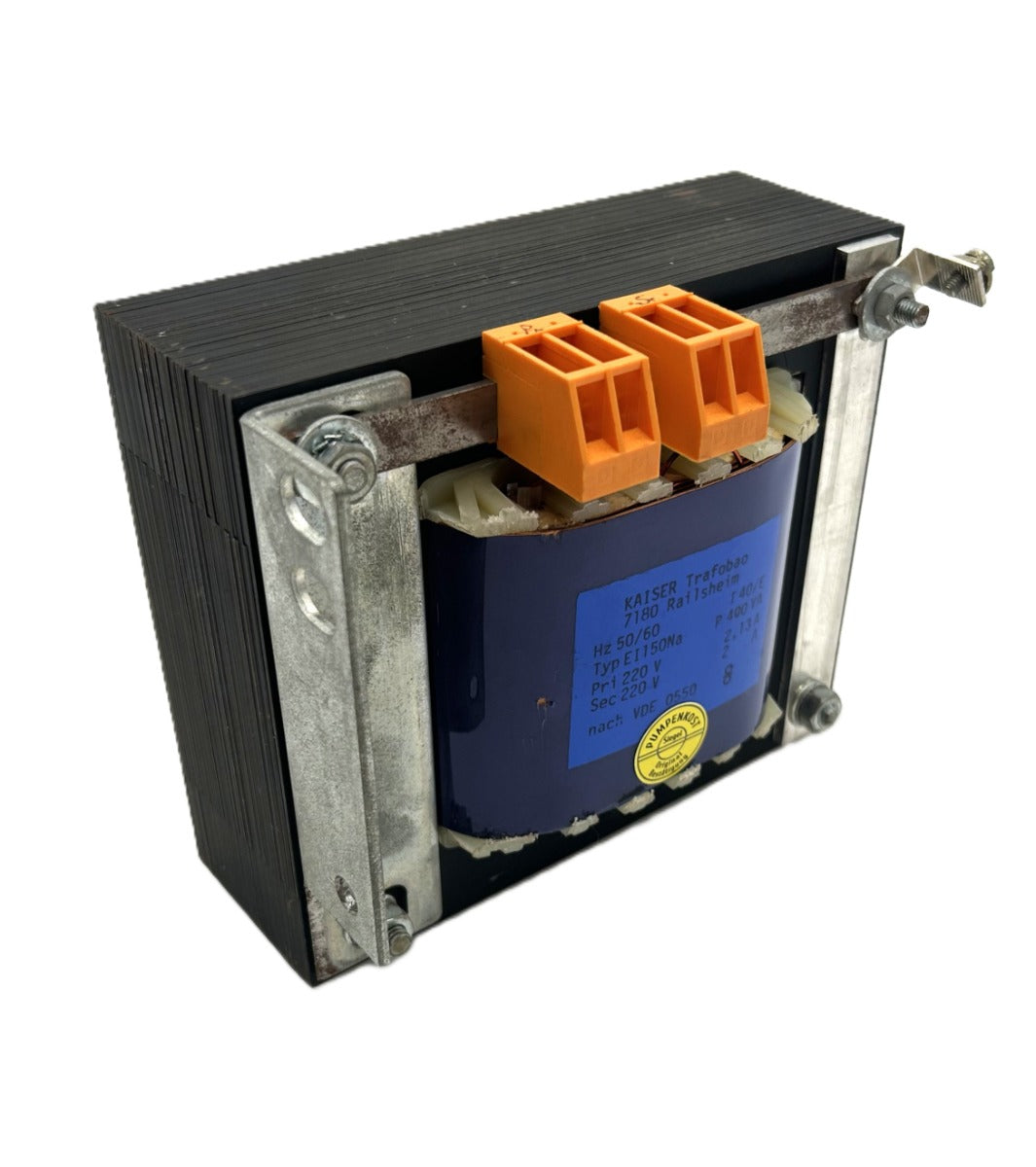 Kaiser Transformator  EI 150 Na  Trafo  pri.220V  sek.220V  2 A  400 VA  T9/1037