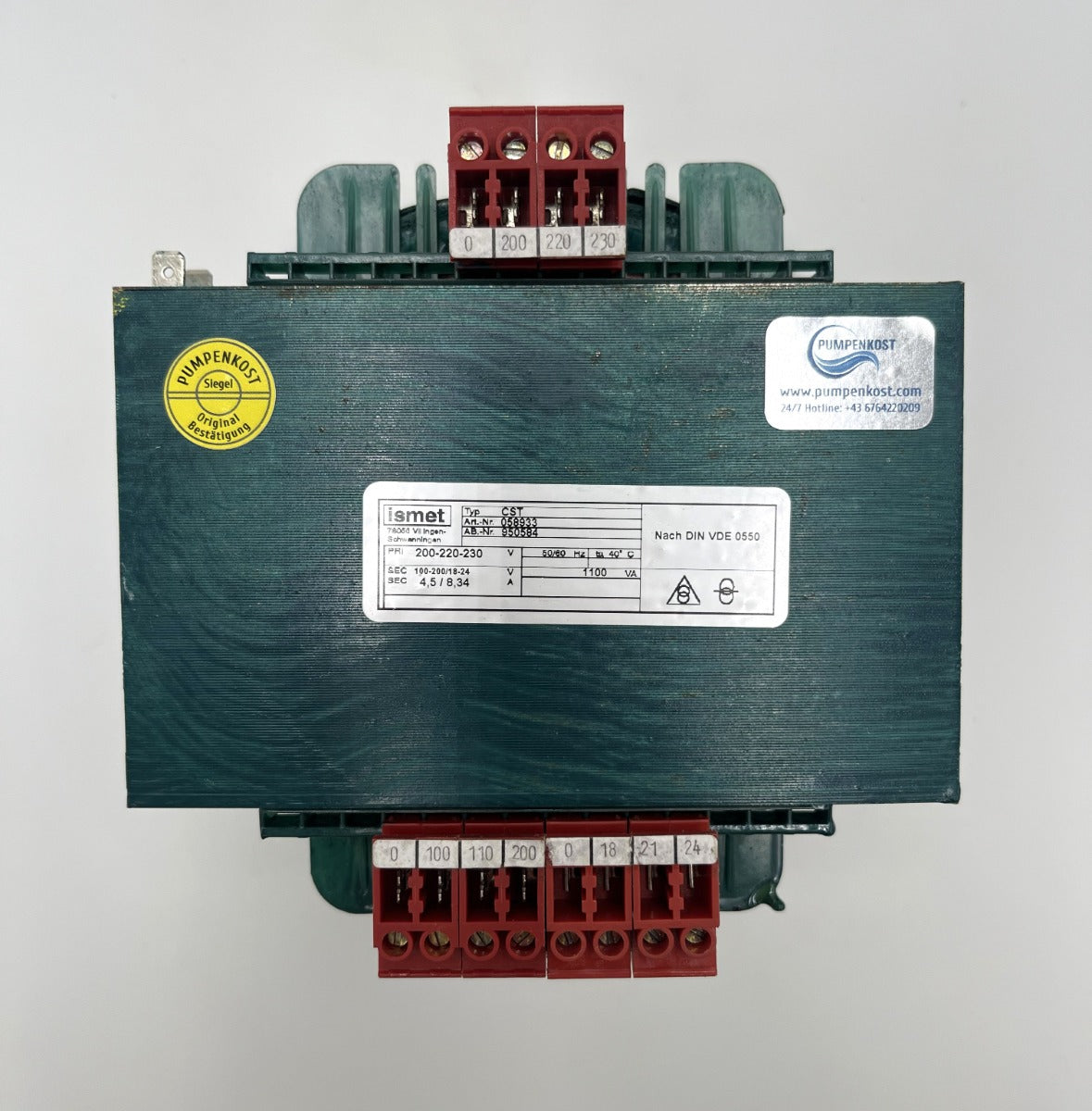Ismet CST Transformator pri. 200-230 V sek. 100-200/ 18-24 V  1100 VA  T10/200