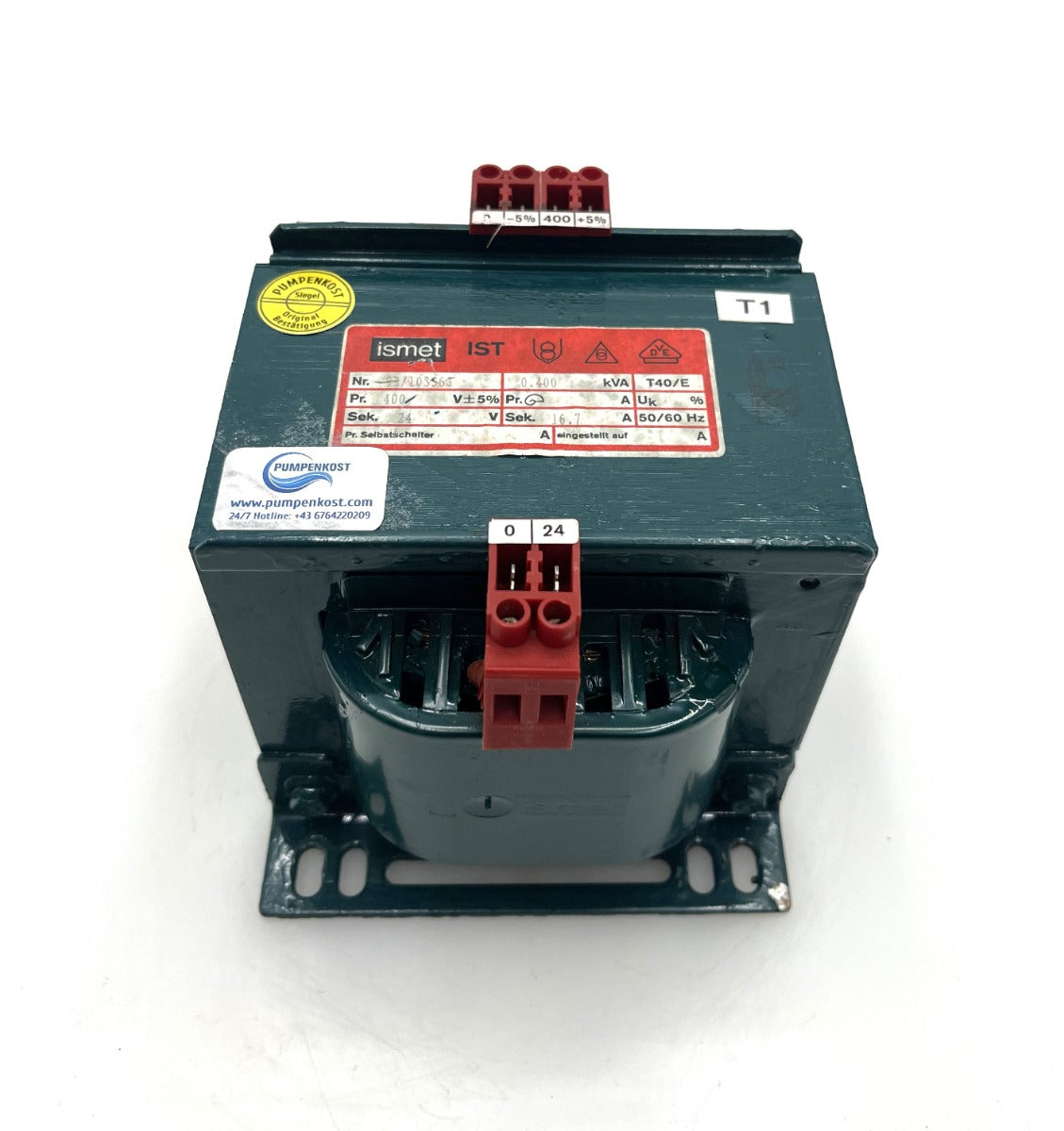 ISMET IST Trafo pri. 400 V sek. 24 V 0,4 kVA  T10/207