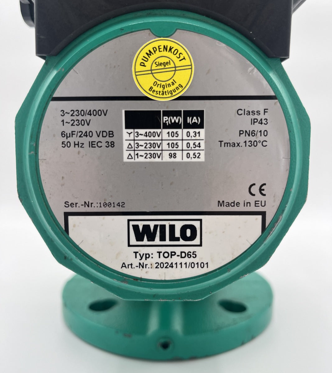 Wilo TOP-D65 Heizungspumpe 3x400V Umwälzpumpe 280mm P14/45