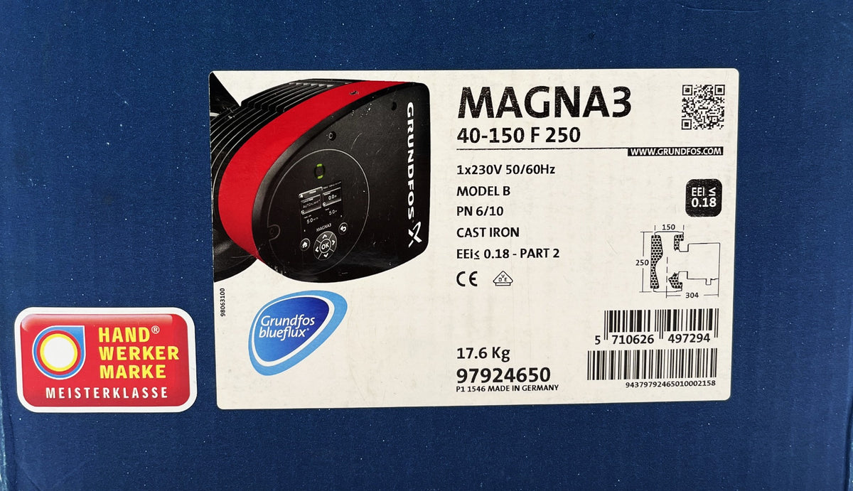 Grundfos Magna3 40-150 F 250 Energiesparpumpe Heizungspumpe 1x230V  P25/48