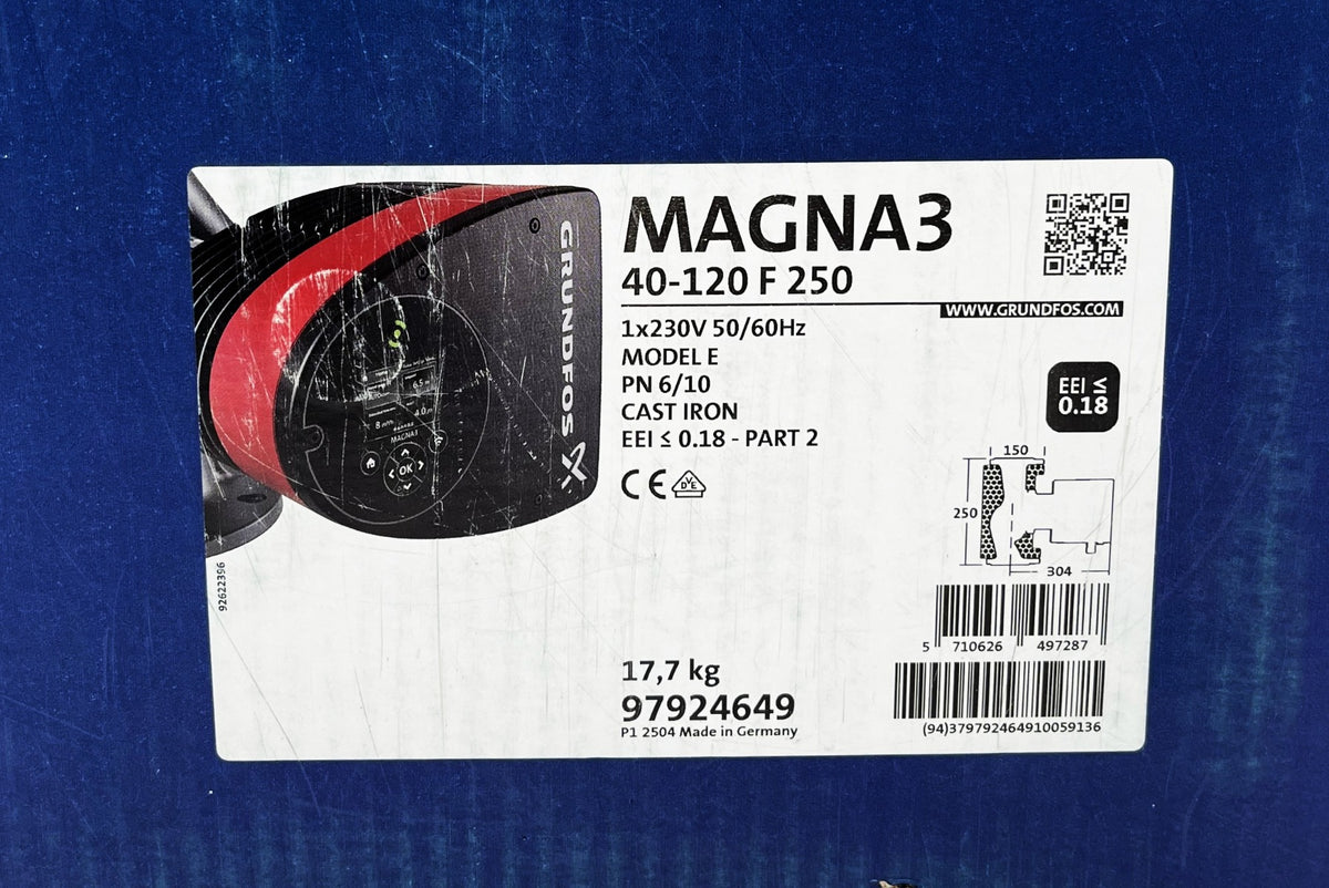 Grundfos Magna3 40-120 F 250 Hocheffizienzpumpe 1x230V Heizungspumpe P25/47