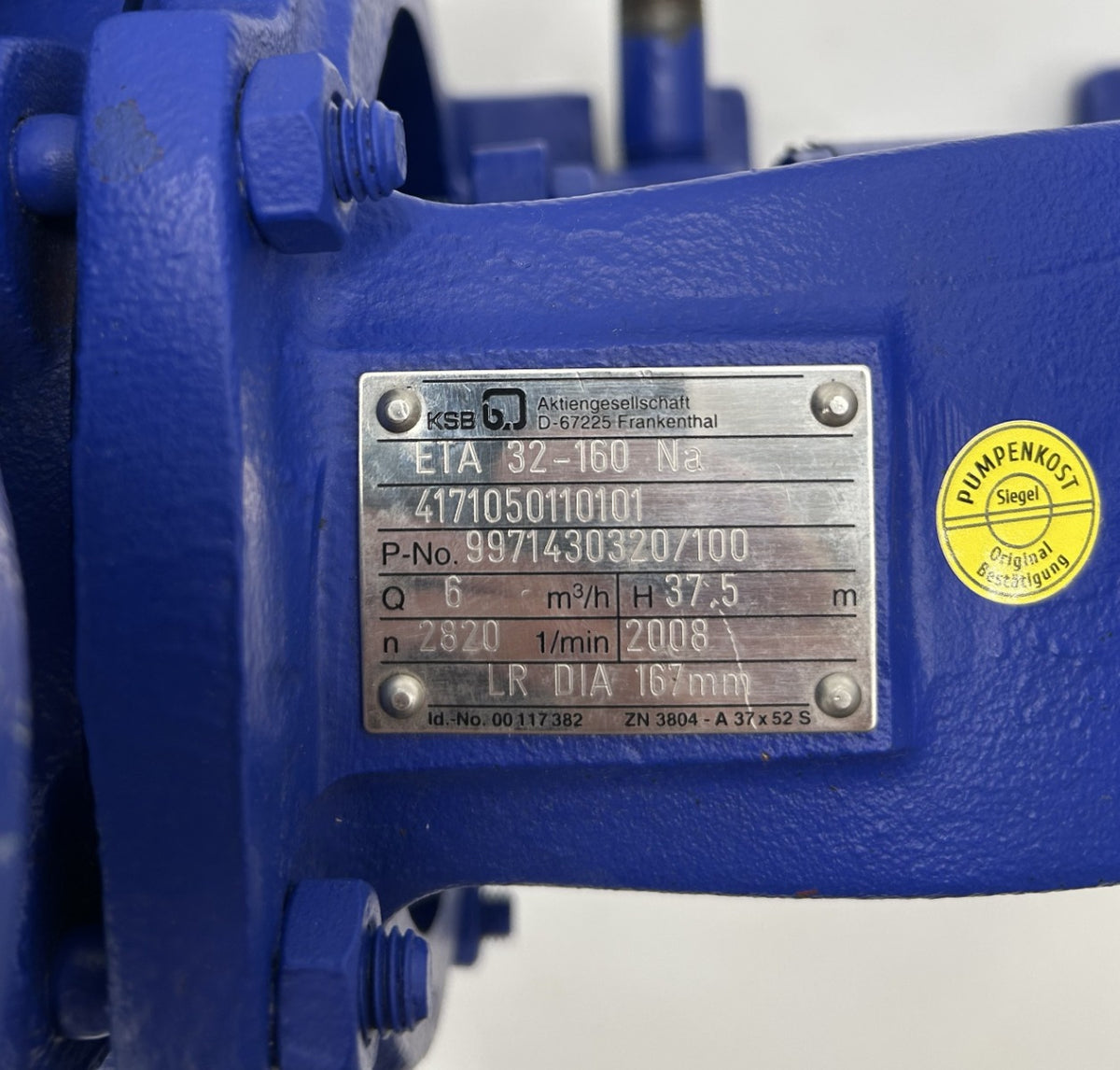KSB ETA 32-160 Na Kreiselpumpe Prod.Nr. 9971430320/100  P14/720