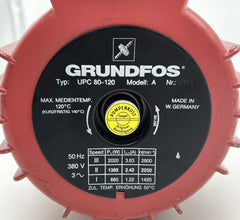 Grundfos UPC 80-120 F Pumpenmotor Heizungspumpe Umwälzpumpe 3x400V P25/12