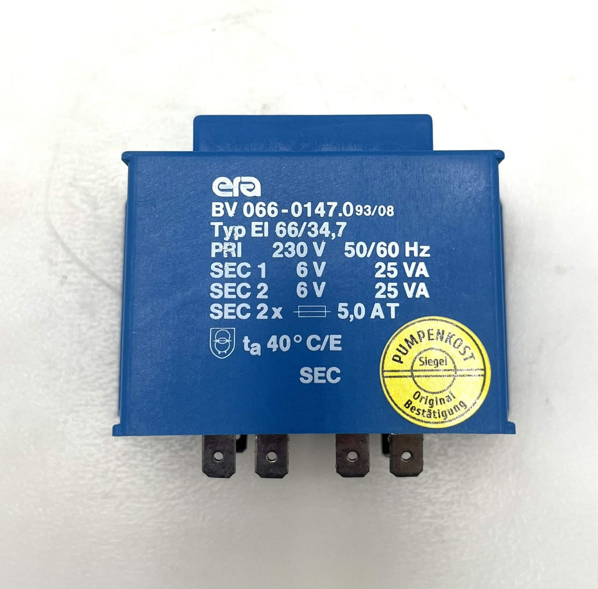 ERA BV66-0147 Transformator 230V auf 2x6V 25VA Trafo EI66 T9/262