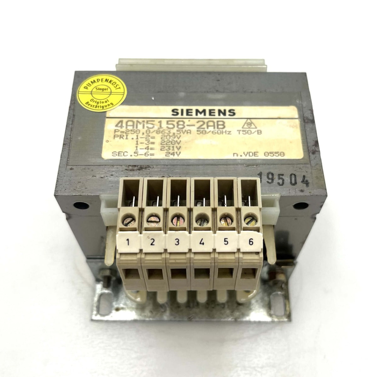 Siemens 4AM5158-2AB Transformator 209-231V auf 24V 250VA Trafo T9/282