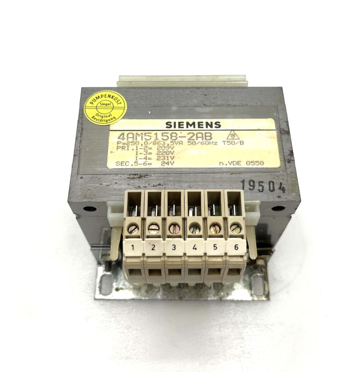 Siemens 4AM5158-2AB Transformator 209-231V auf 24V 250VA Trafo T9/282