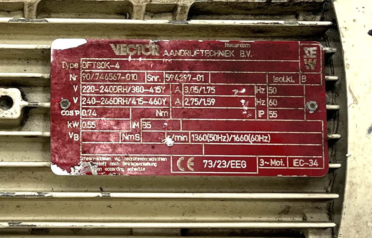 Vector DFT 80K - 4 Motor  Ersatzmotor 3x400 V Pumpenmotor P19/19