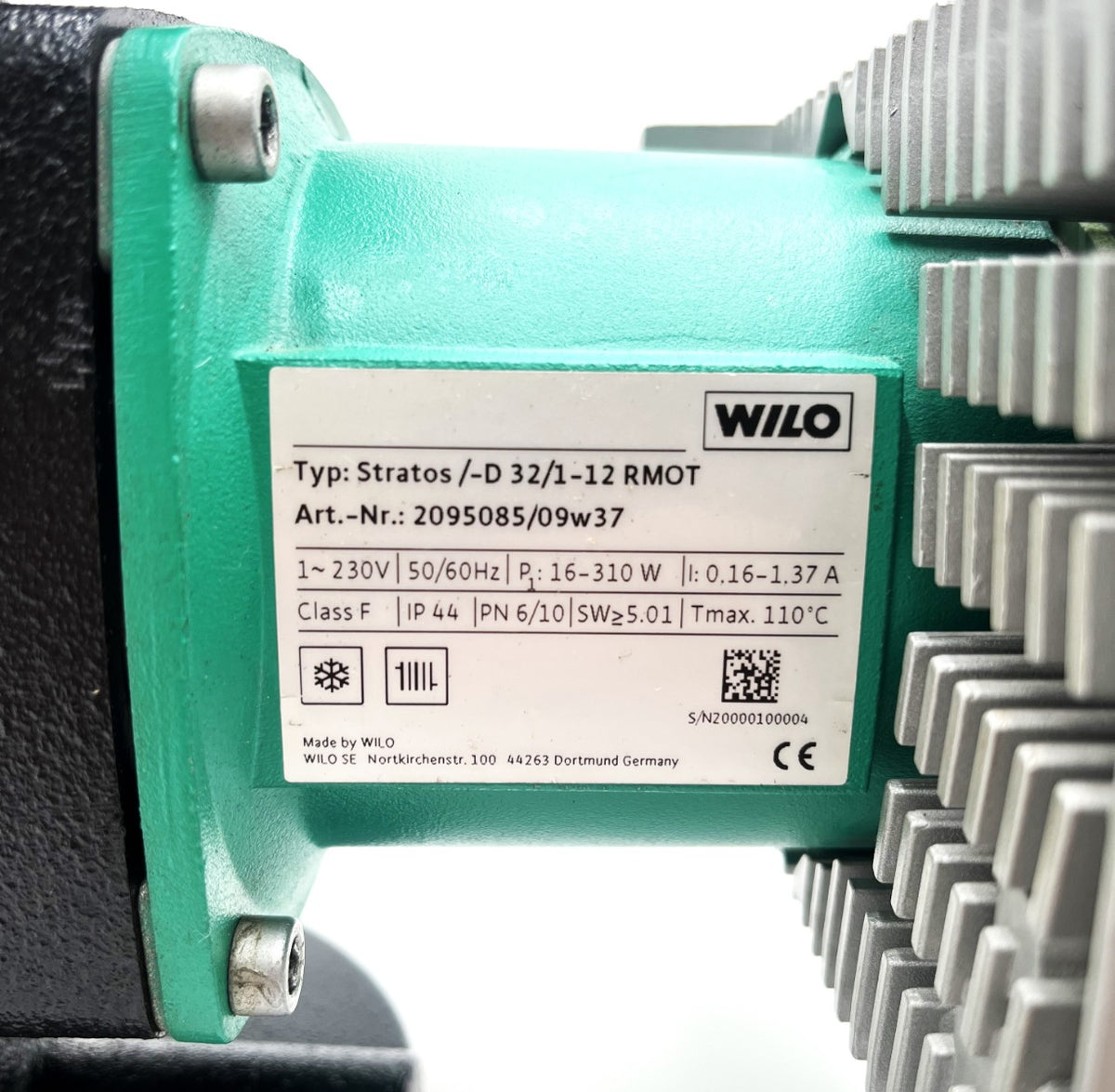 Wilo Stratos 32/1-12 1x230V Energiesparpumpe Umwälzpumpe P12/602