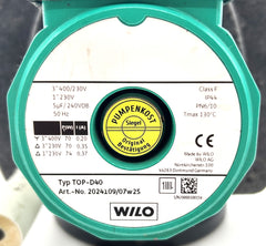 Wilo TOP-D 40 Heizungspumpe 1x230V  Umwälzpumpe 220mm  P14/549