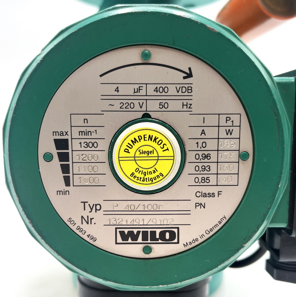 Wilo P 40/100r 1x230V Umwälzpumpe 250mm Heizungspumpe P13/352