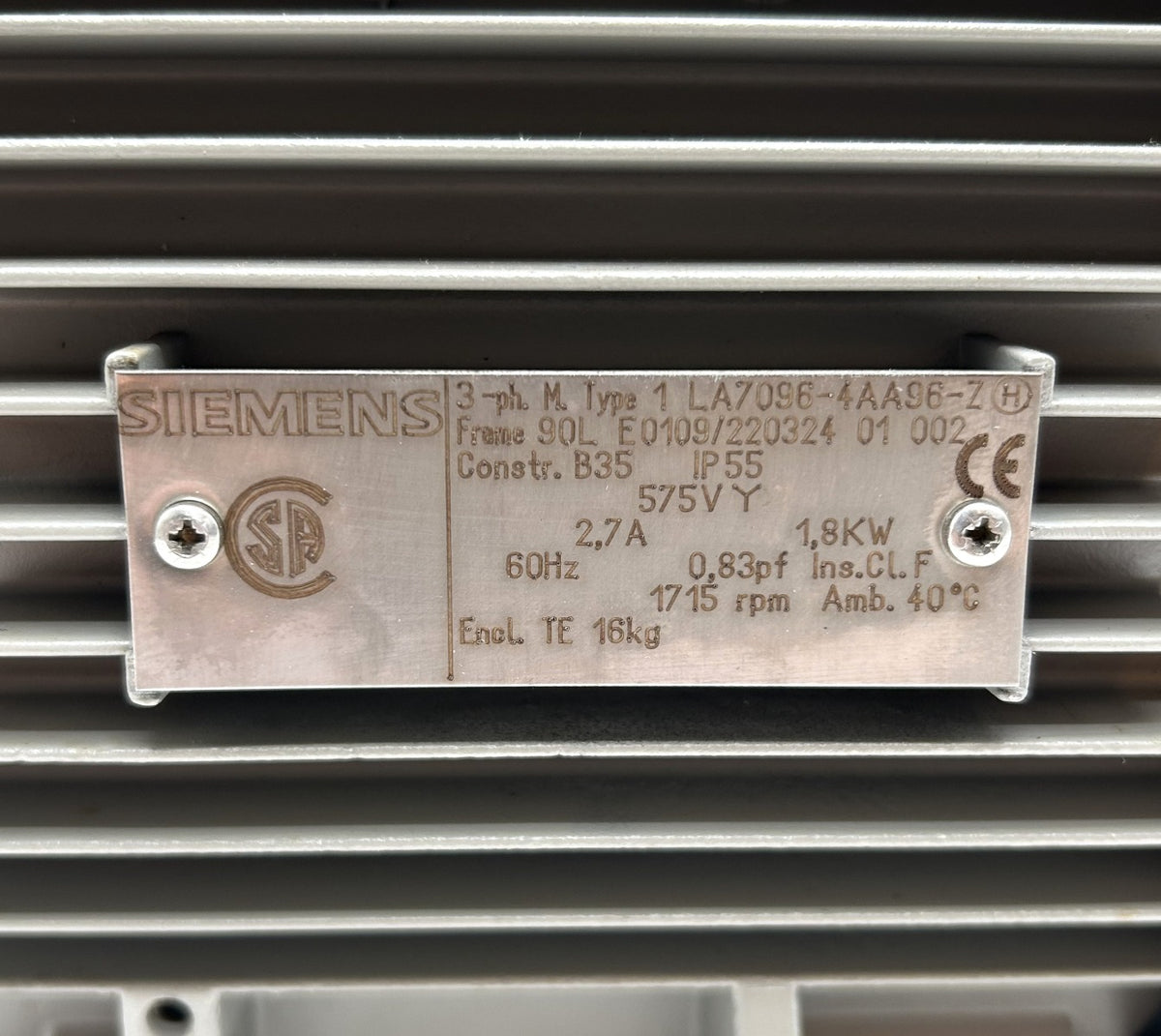 Siemens Elektromotor 1LA7096-4AA96-Z