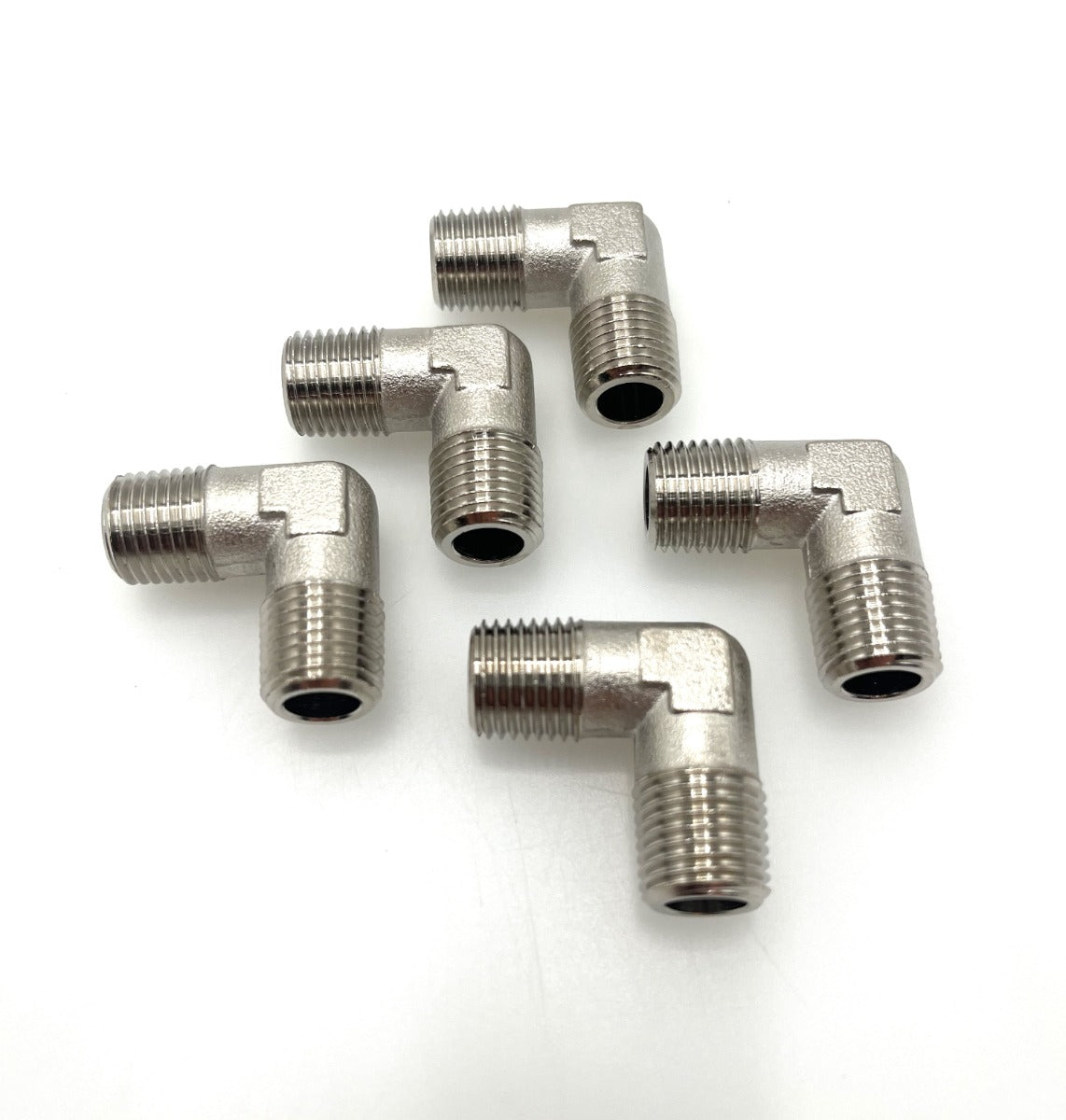 5x Legris Winkelstück 1/4 Zoll (13,5 mm) Messing – beidseitiges Außengewinde  K17/255