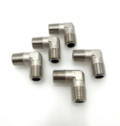 5x Legris Winkelstück 1/4 Zoll (13,5 mm) Messing – beidseitiges Außengewinde  K17/255