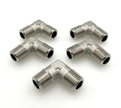 5x Legris Winkelstück 1/4 Zoll (13,5 mm) Messing – beidseitiges Außengewinde  K17/255