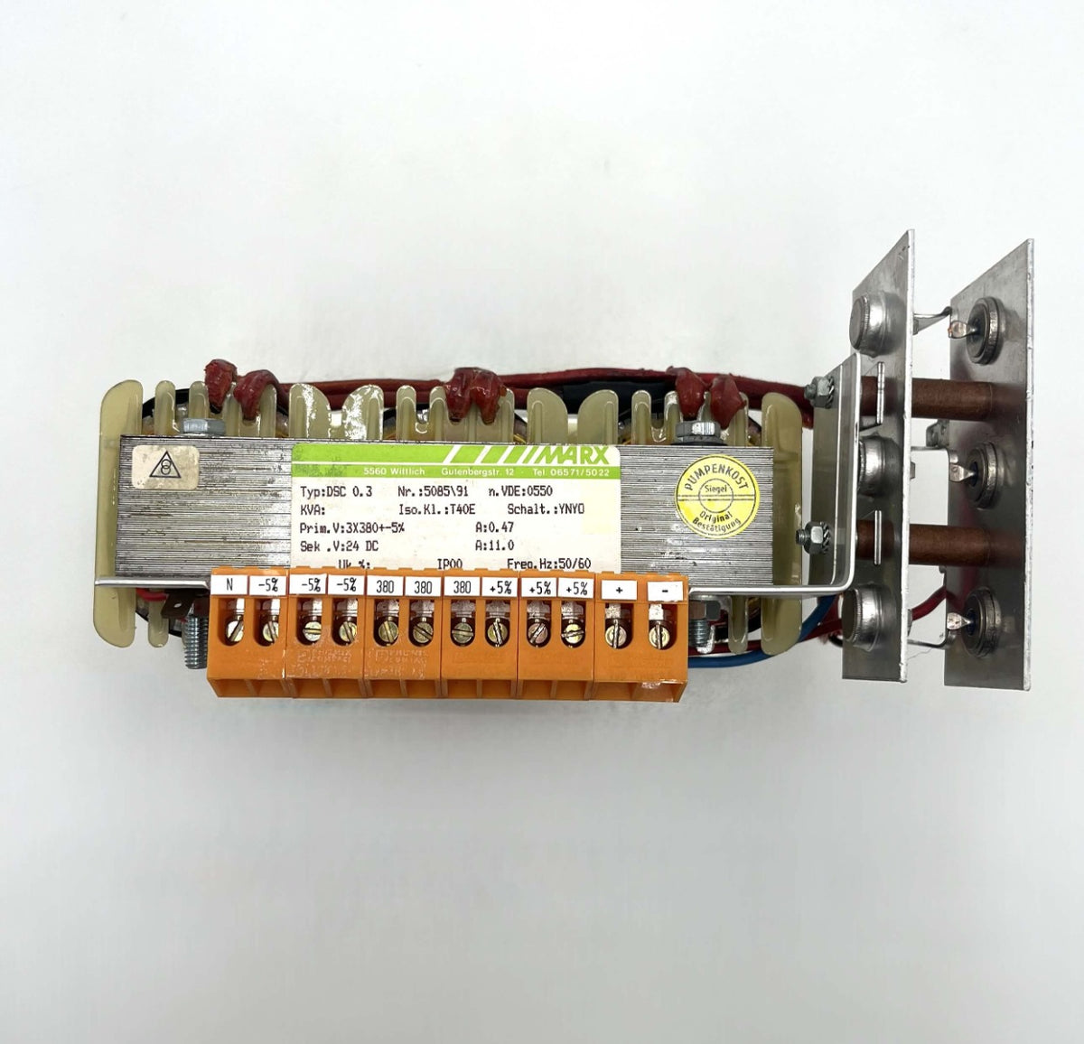 Marx DSC 0,3 Transformator 3x380V auf 24V DC 11A Trafo T9/285