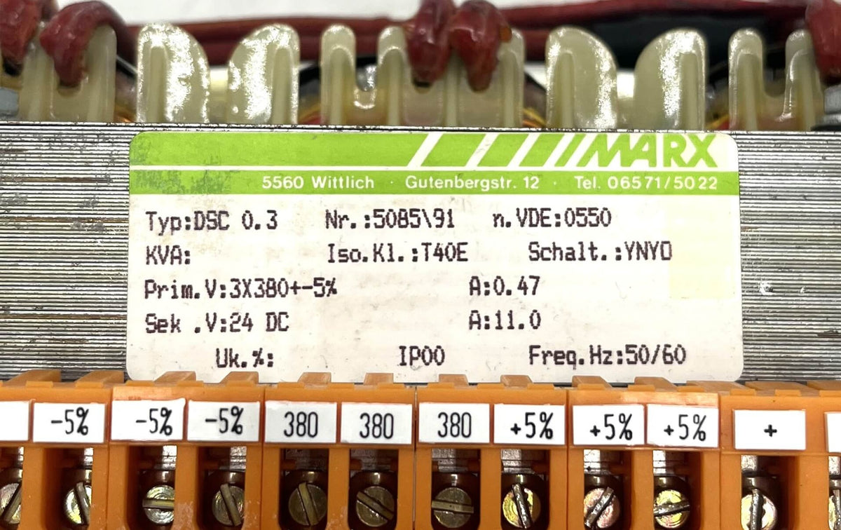 Marx DSC 0,3 Transformator 3x380V auf 24V DC 11A Trafo T9/285