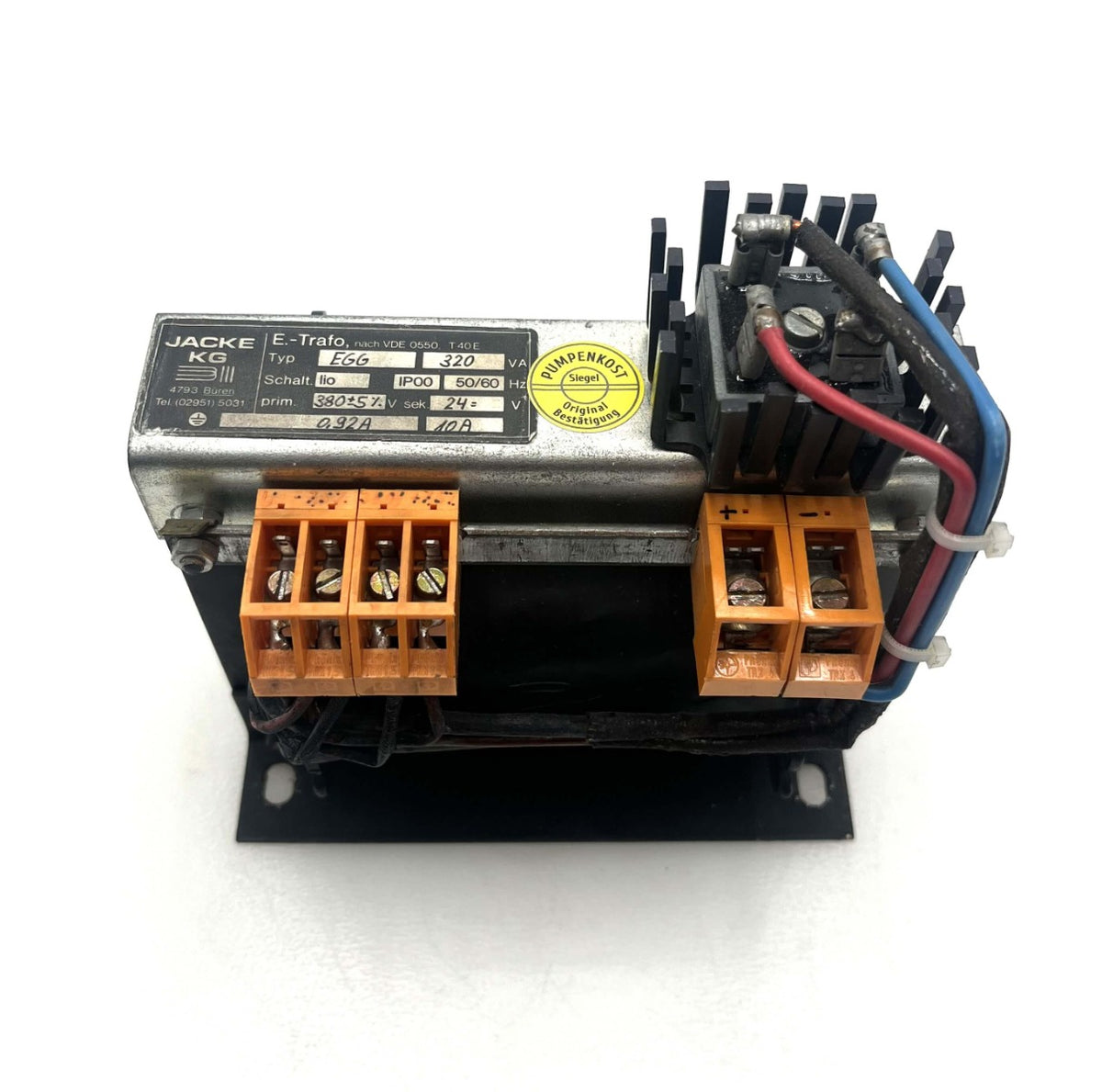 Jacke EGG Transformator 380V auf 24V DC 10A 320VA Trafo T9/293