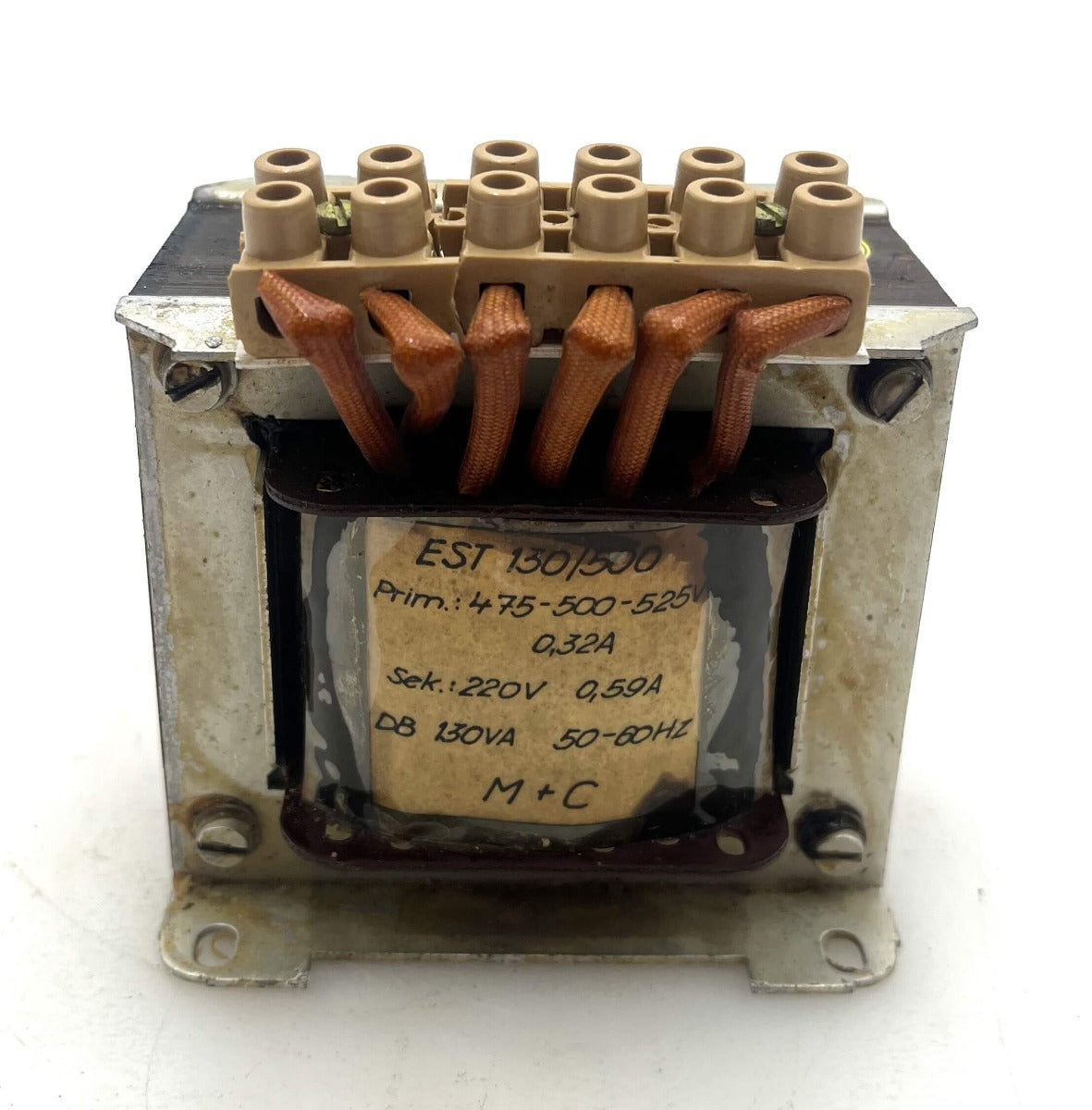 EST 130/500 Transformator 475–525V auf 220V 0,59A 130VA Trafo  T9/301
