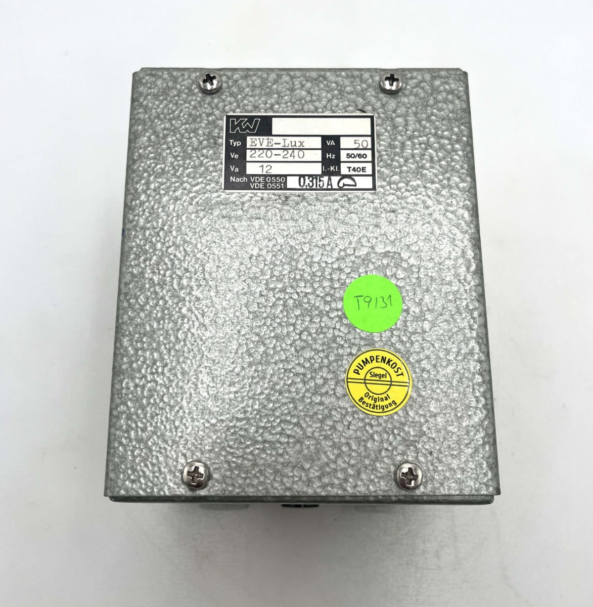 KW EVE-LUX Transformator 220–240V auf 12V AC – für Halogenlampen  T9/31