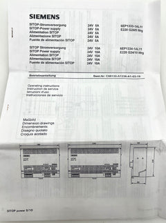Siemens SITOP power 10 Netzgerät 230 V auf 24V DC 10A T9/318
