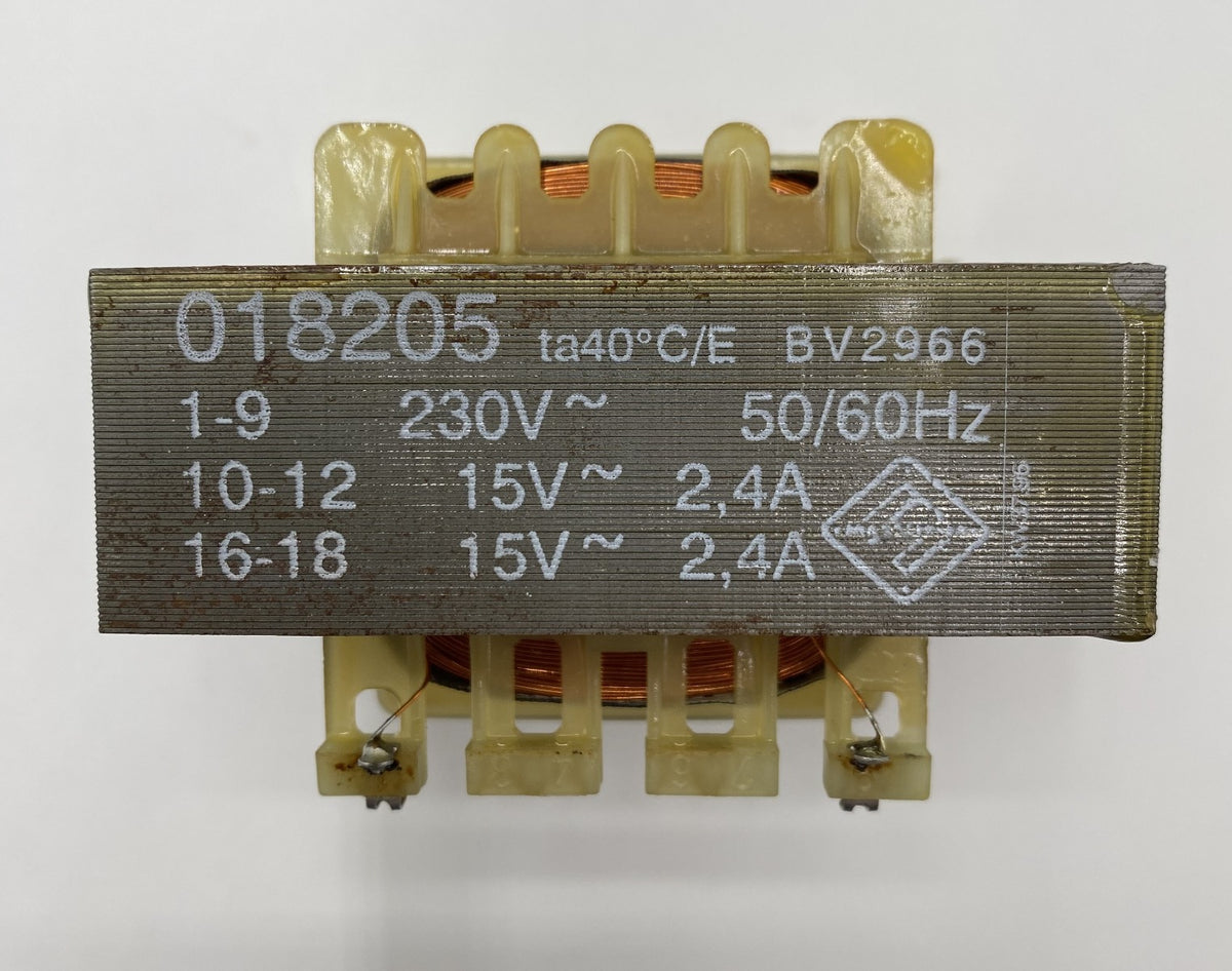 Transformator Trafo 018205 Pri. 230V Sek. 2x15V T9/354