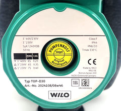 Wilo TOP-D30 Heizungspumpe 3x400V Umwälzpumpe 180mm P15/177