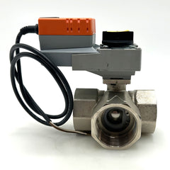 Belimo R350 3-Wege-Kugelhahn mit Innengewinde & SR230A Drehantrieb, 20 Nm, AC 100–240 V K18/433