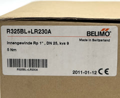 Belimo R325BL 3-Wege-Kugelhahn mit Innengewinde & LR230A Drehantrieb, 5 Nm, AC 100–240 V, Auf-Zu K18/443