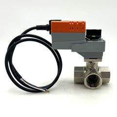 Belimo R325BL 3-Wege-Kugelhahn mit Innengewinde & LR230A Drehantrieb, 5 Nm, AC 100–240 V, Auf-Zu K18/443