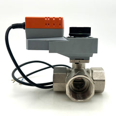 Belimo R340BL 3-Wege-Kugelhahn mit Innengewinde & SR230A Drehantrieb, 20 Nm, AC 100–240 V  K18/442