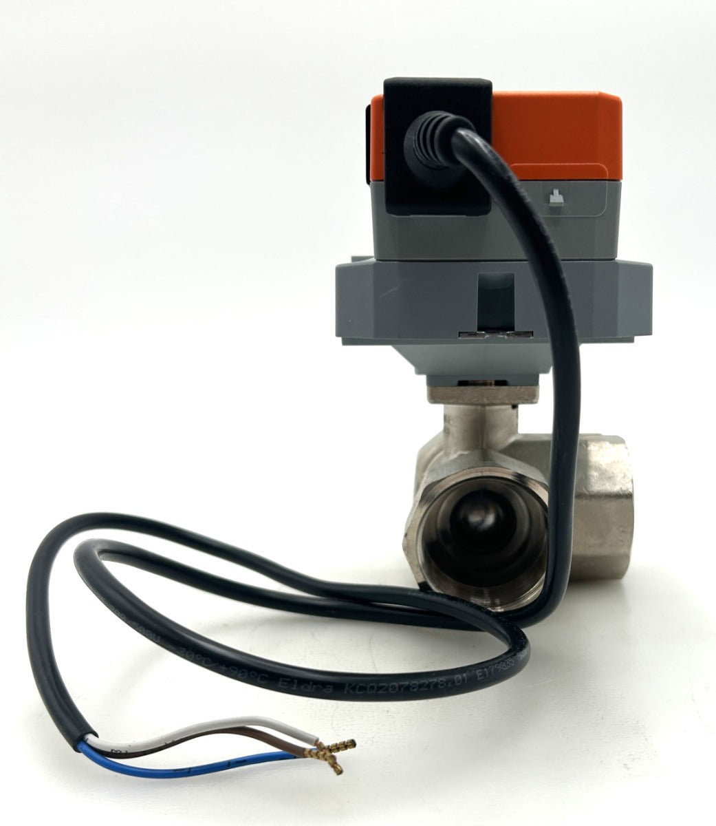 Belimo R340BL 3-Wege-Kugelhahn mit Innengewinde & SR230A Drehantrieb, 20 Nm, AC 100–240 V  K18/442