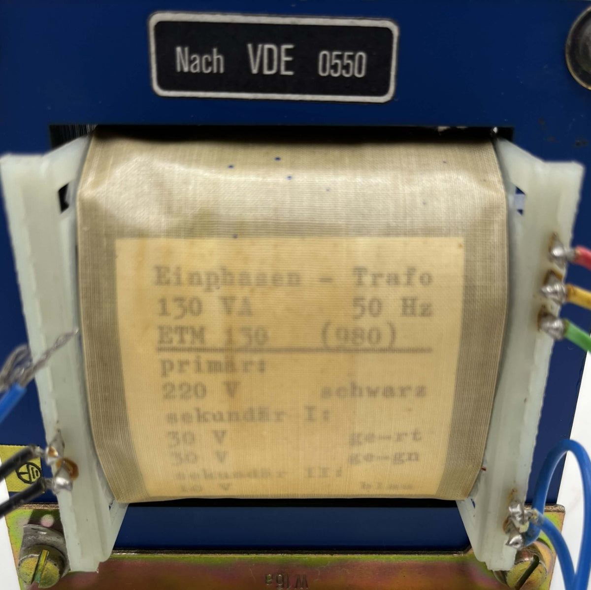 Einphasen Trafo ETM 130 pri 220 V sek 2 x 30 V sek 10 V 130 VA T9/936