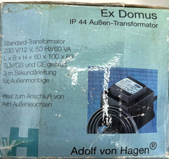 Adolf van Haagen Ex Domus AEO-12500 Außentransformator 230V auf 12V 60VA IP44 T9/341
