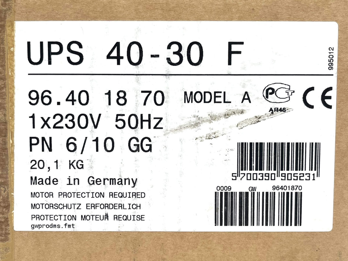 Grundfos UPS 40-30/F Model A Heizungspumpe 1x230V Umwälzpumpe 250mm  P11/93