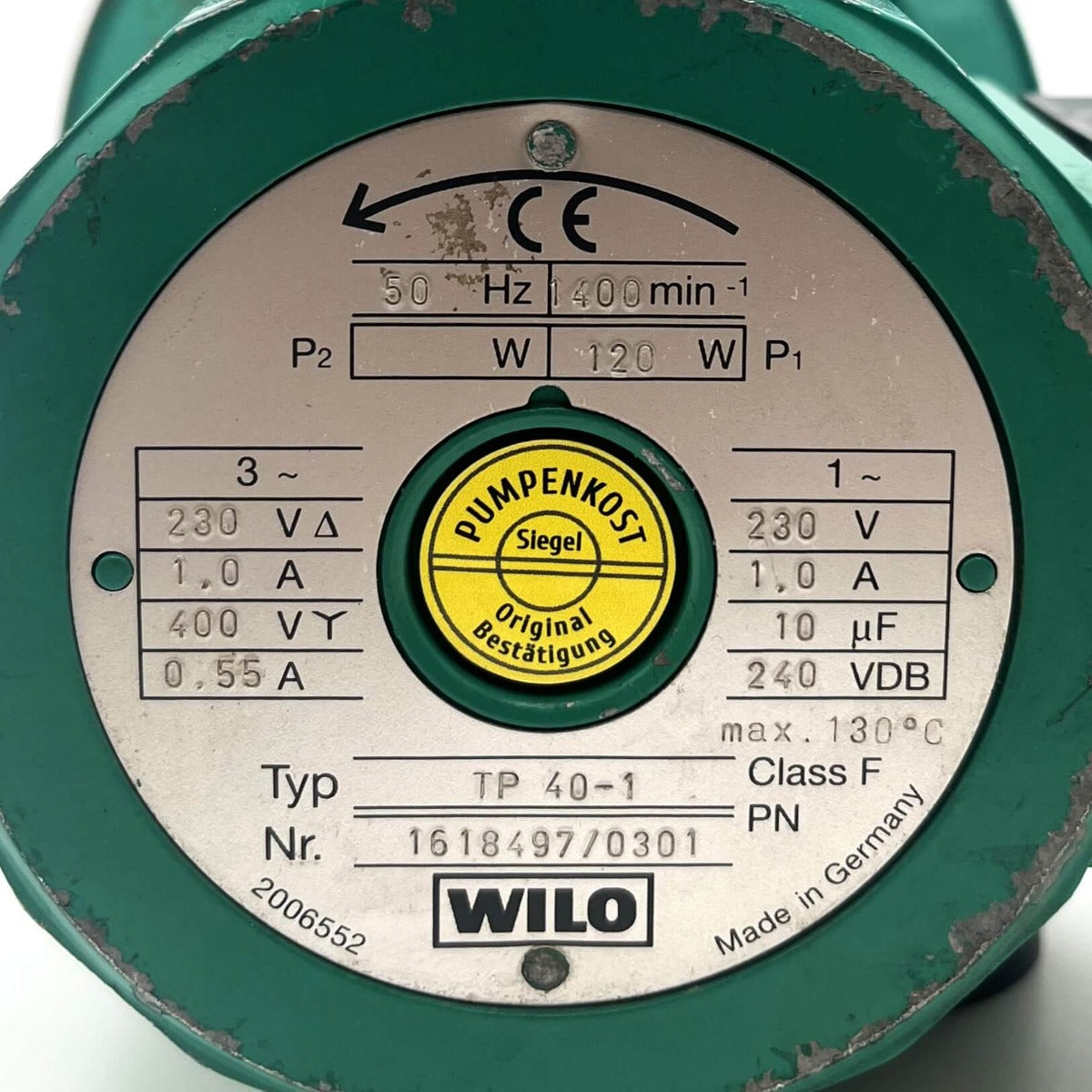 Wilo TP 40-1 Pumpenmotor Heizungspumpe 3x400V / 1x230V Umwälzpumpe P10/364